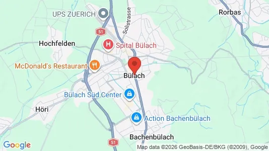Apartments for rent i Bülach - kort over placeringen