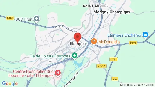 Apartments for rent i Étampes - kort over placeringen