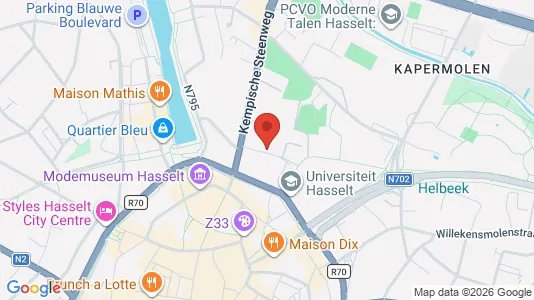 Rooms for rent i Hasselt - kort over placeringen