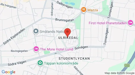 Rooms for rent i Lund - kort over placeringen