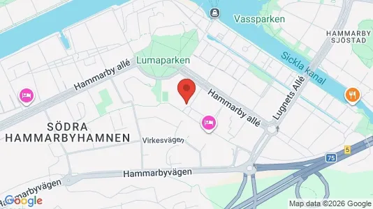 Rooms for rent i Hammarbyhamnen - kort over placeringen