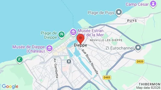 Apartments for rent i Dieppe - kort over placeringen