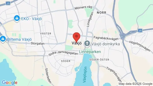 Apartments for rent i Växjö - kort over placeringen