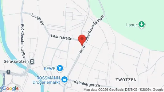 Apartments for rent i Gera - kort over placeringen