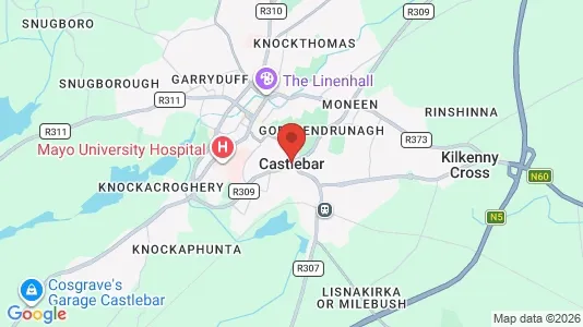 Apartments for rent i Castlebar - kort over placeringen
