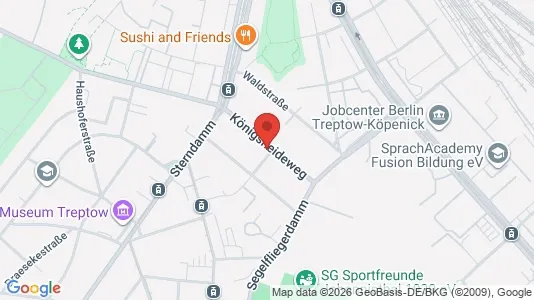 Apartments for rent i Berlin Treptow-Köpenick - kort over placeringen