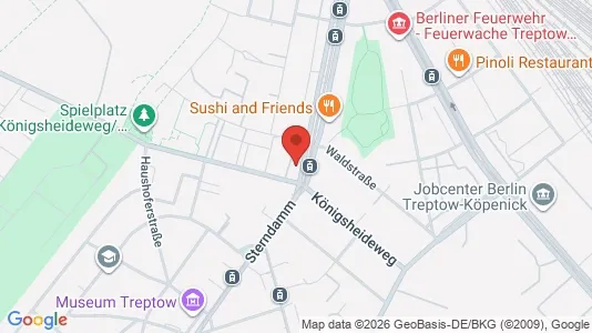 Apartments for rent i Berlin Treptow-Köpenick - kort over placeringen