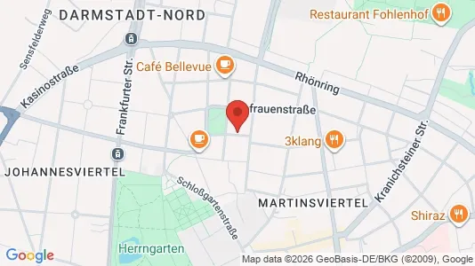 Apartments for rent i Darmstadt - kort over placeringen