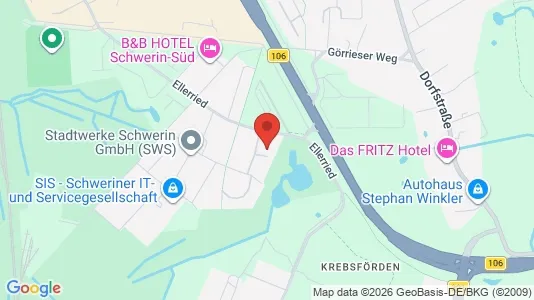 Apartments for rent i Schwerin - kort over placeringen