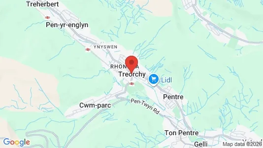 Rooms for rent i Treorchy - Mid Glamorgan - kort over placeringen