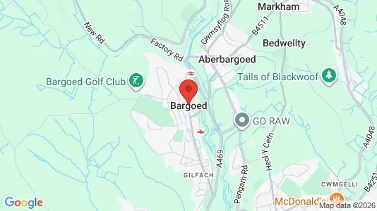 Rooms for rent i Bargoed - Mid Glamorgan - kort over placeringen