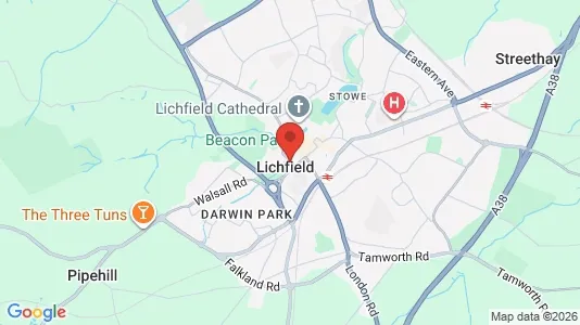 Houses for rent i Lichfield - Staffordshire - kort over placeringen
