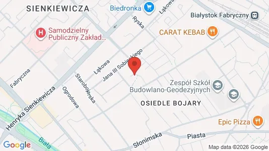 Apartments for rent i Białystok - kort over placeringen