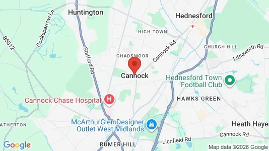 Apartments for rent i Cannock - Staffordshire - kort over placeringen
