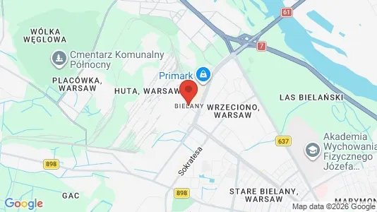 Apartments for rent i Warszawa Bielany - kort over placeringen