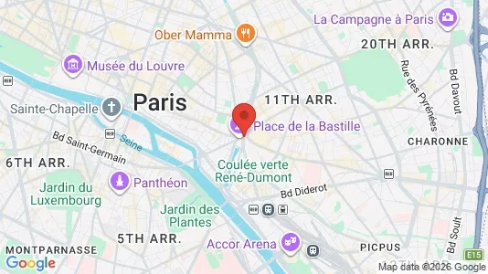 Apartments for rent i Paris 11ème arrondissement - Bastille - kort over placeringen