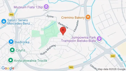 Apartments for rent i Bielsko-Biała - kort over placeringen