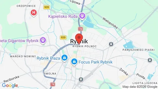 Apartments for rent i Rybnik - kort over placeringen