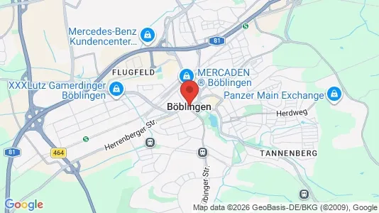 Apartments for rent i Böblingen - kort over placeringen