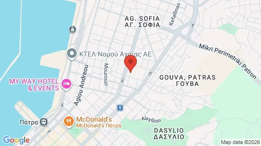 Apartments for rent i Patras - kort over placeringen
