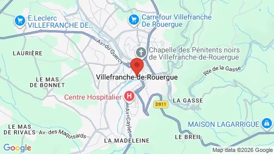 Houses for rent i Villefranche-de-Rouergue - kort over placeringen
