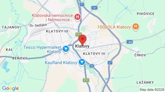Apartments for rent i Klatovy - kort over placeringen