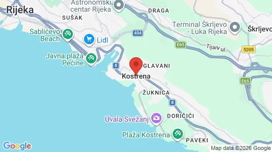 Apartments for rent i Kostrena - kort over placeringen