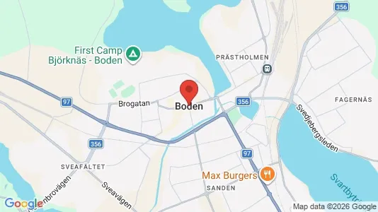 Apartments for rent i Boden - kort over placeringen