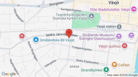 Apartments for rent i Växjö - kort over placeringen