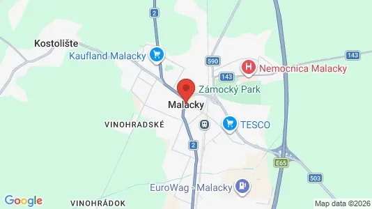 Apartments for rent i Malacky - kort over placeringen