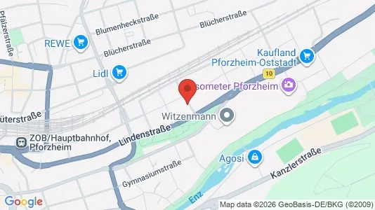 Apartments for rent i Pforzheim - kort over placeringen