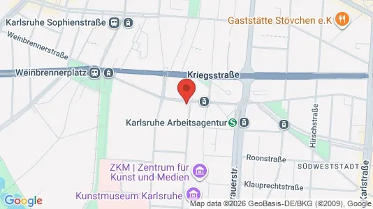 Apartments for rent i Karlsruhe - kort over placeringen