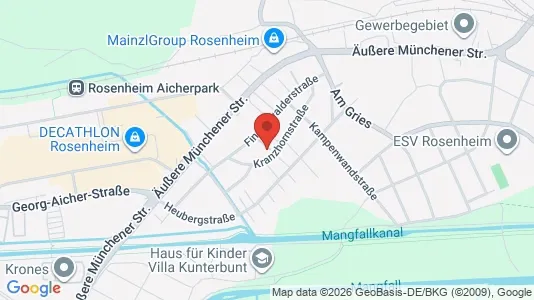 Apartments for rent i Rosenheim - kort over placeringen