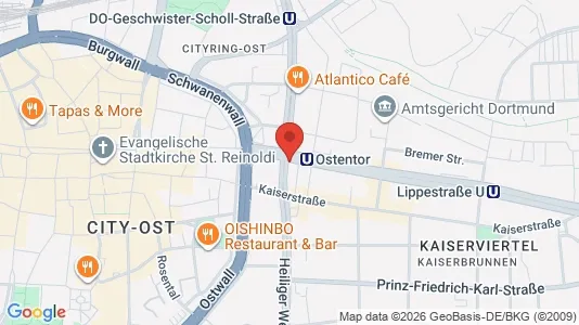 Apartments for rent i Dortmund - kort over placeringen