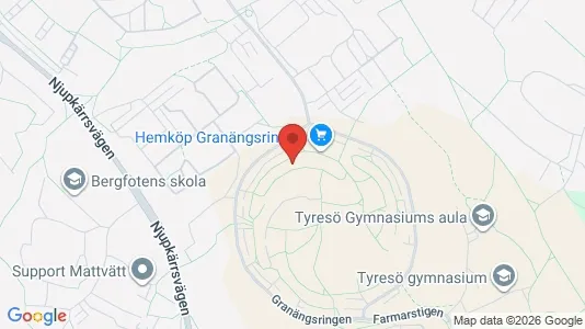 Apartments for rent i Tyresö - kort over placeringen