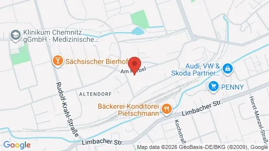 Apartments for rent i Chemnitz - kort over placeringen