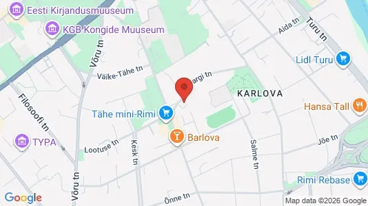 Apartments for rent i Tartu - kort over placeringen