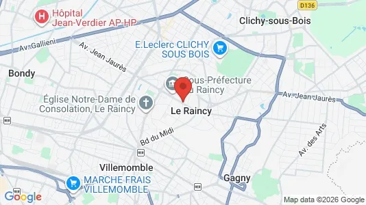Apartments for rent i Le Raincy - kort over placeringen