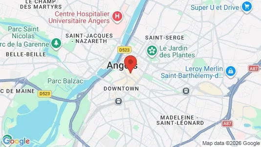 Apartments for rent i Angers - kort over placeringen