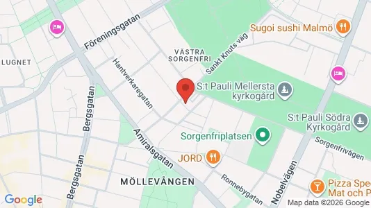 Apartments for rent i Malmö City - kort over placeringen
