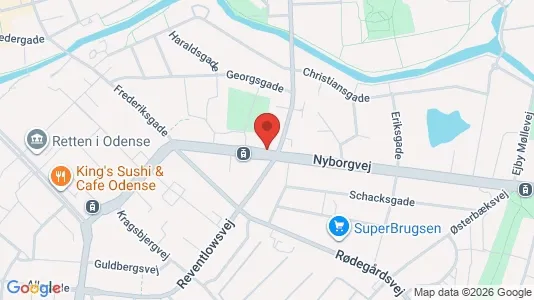 Apartments for rent i Odense C - kort over placeringen