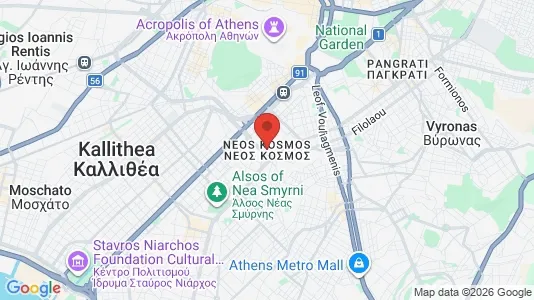 Apartments for rent i Athens Neos Kosmos - kort over placeringen