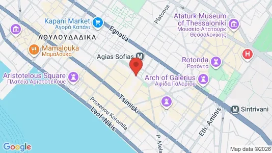 Apartments for rent i Thessaloniki - kort over placeringen