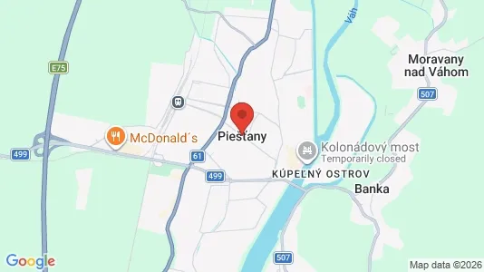 Apartments for rent i Piešťany - kort over placeringen