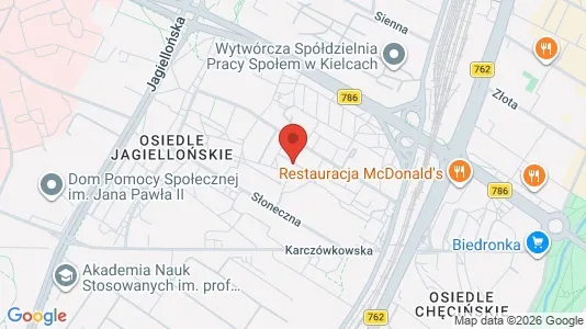 Rooms for rent i Kielce - kort over placeringen
