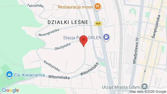 Rooms for rent i Gdynia - kort over placeringen