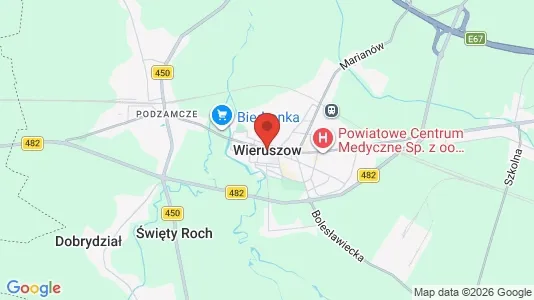 Apartments for rent i Wieruszowski - kort over placeringen