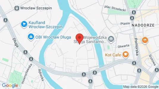 Apartments for rent i Wrocław - kort over placeringen