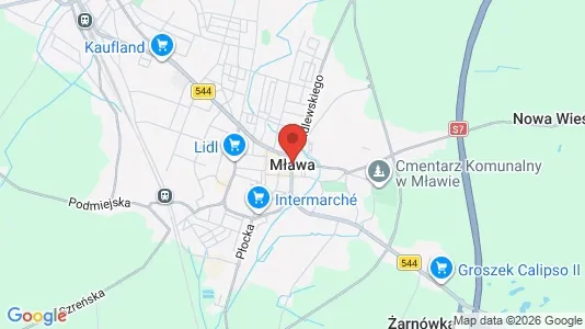 Apartments for rent i Mławski - kort over placeringen