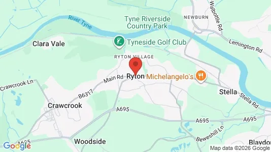 Houses for rent i Ryton - Tyne and Wear - kort over placeringen